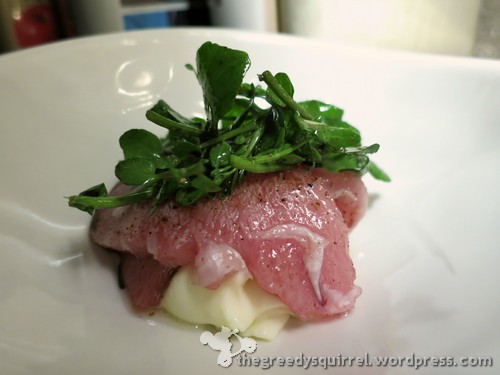 Tuna with Celeriac Puree and Watercress
